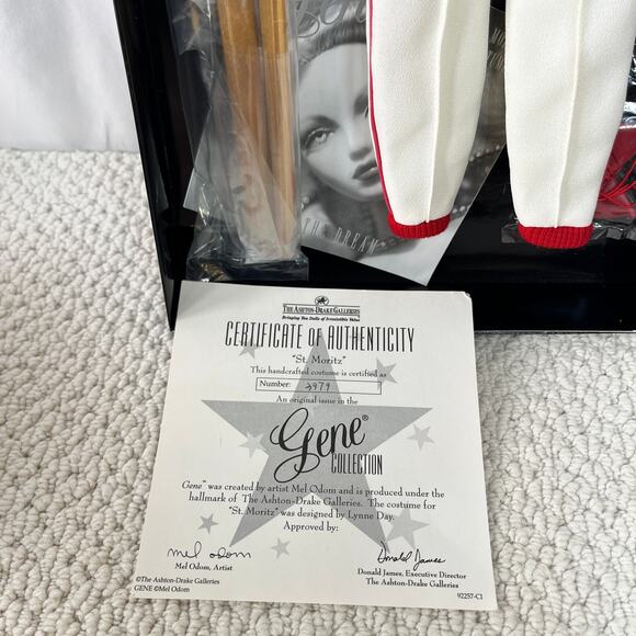 St. Moritz Costume Gene Marshall NRFB COA Ashton Drake 16" Lynne Day New NRFB - Picture 3 of 5